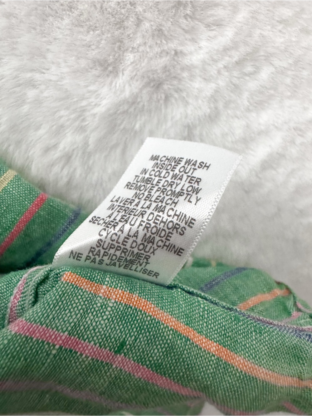 Frank & Eileen Eileen Relaxed Button-Up Shirt Green Multi Stripe Linen - Picture 10 of 12
